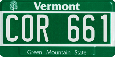 VT license plate COR661