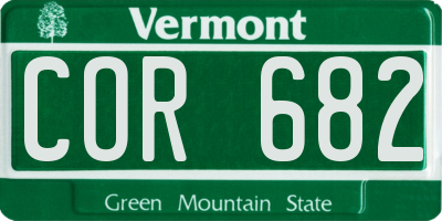 VT license plate COR682