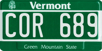 VT license plate COR689