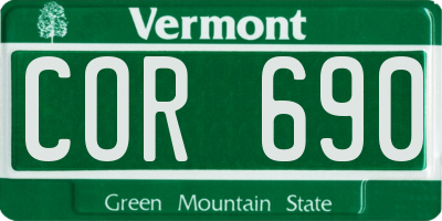 VT license plate COR690