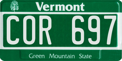 VT license plate COR697