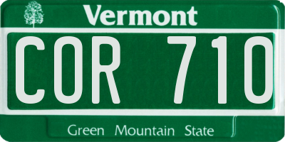 VT license plate COR710