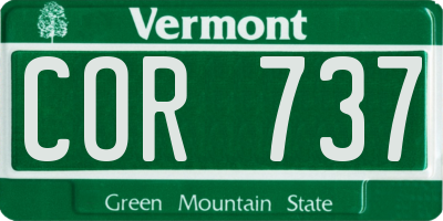 VT license plate COR737