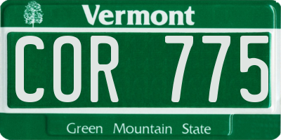 VT license plate COR775