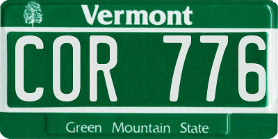VT license plate COR776
