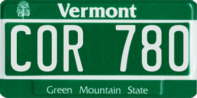 VT license plate COR780
