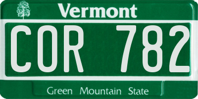 VT license plate COR782