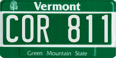 VT license plate COR811