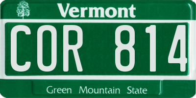 VT license plate COR814