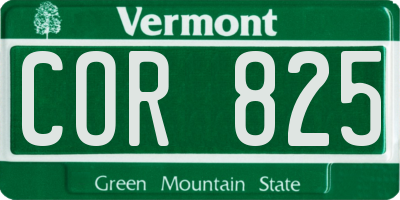 VT license plate COR825