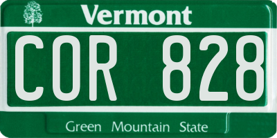 VT license plate COR828
