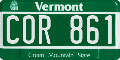 VT license plate COR861