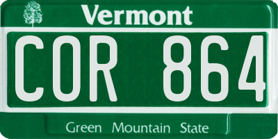 VT license plate COR864