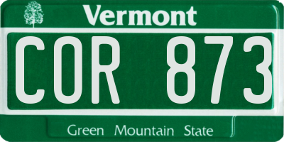 VT license plate COR873