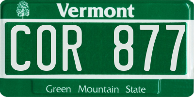 VT license plate COR877