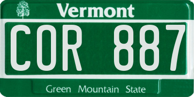 VT license plate COR887