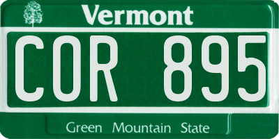 VT license plate COR895