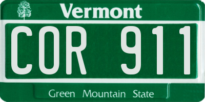 VT license plate COR911