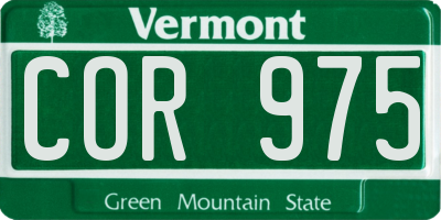 VT license plate COR975