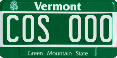 VT license plate COS000