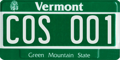 VT license plate COS001