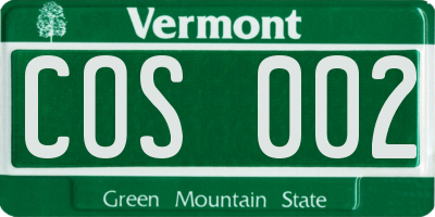 VT license plate COS002