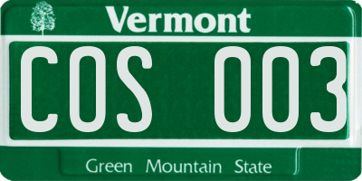 VT license plate COS003