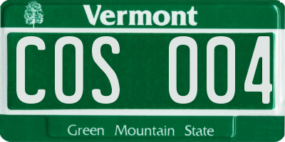 VT license plate COS004