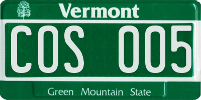 VT license plate COS005