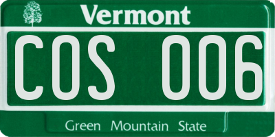 VT license plate COS006