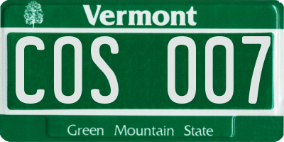 VT license plate COS007