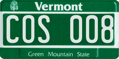 VT license plate COS008