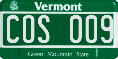VT license plate COS009
