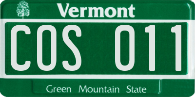VT license plate COS011