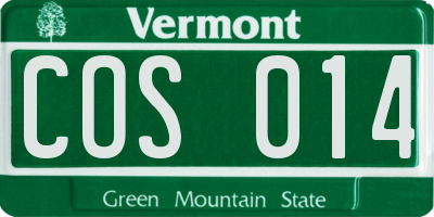 VT license plate COS014