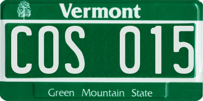 VT license plate COS015