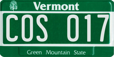 VT license plate COS017