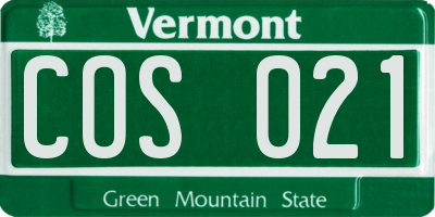 VT license plate COS021