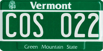 VT license plate COS022