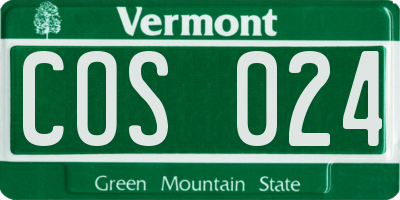 VT license plate COS024