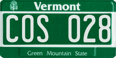 VT license plate COS028