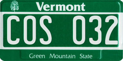 VT license plate COS032