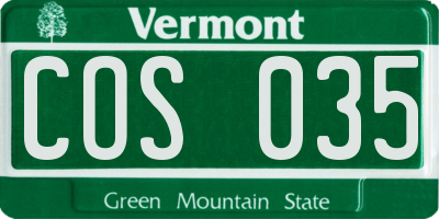 VT license plate COS035