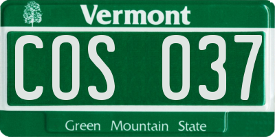 VT license plate COS037