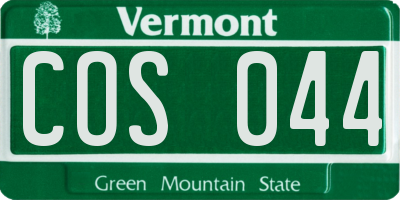 VT license plate COS044