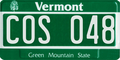 VT license plate COS048