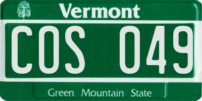 VT license plate COS049