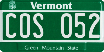 VT license plate COS052