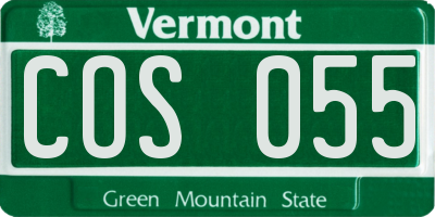 VT license plate COS055