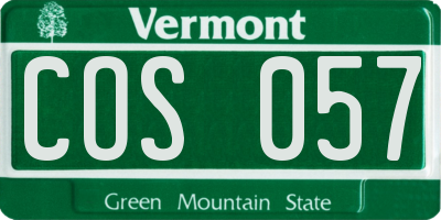 VT license plate COS057